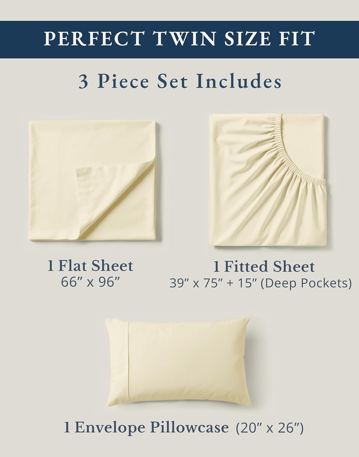LaneLinen LANE LINEN 100% Organic Cotton Twin Bed Sheet Set, 3 Pc Twin Size Bed Sheets, Soft & Breathable Twin Sheet Set Boys, Hotel Style…