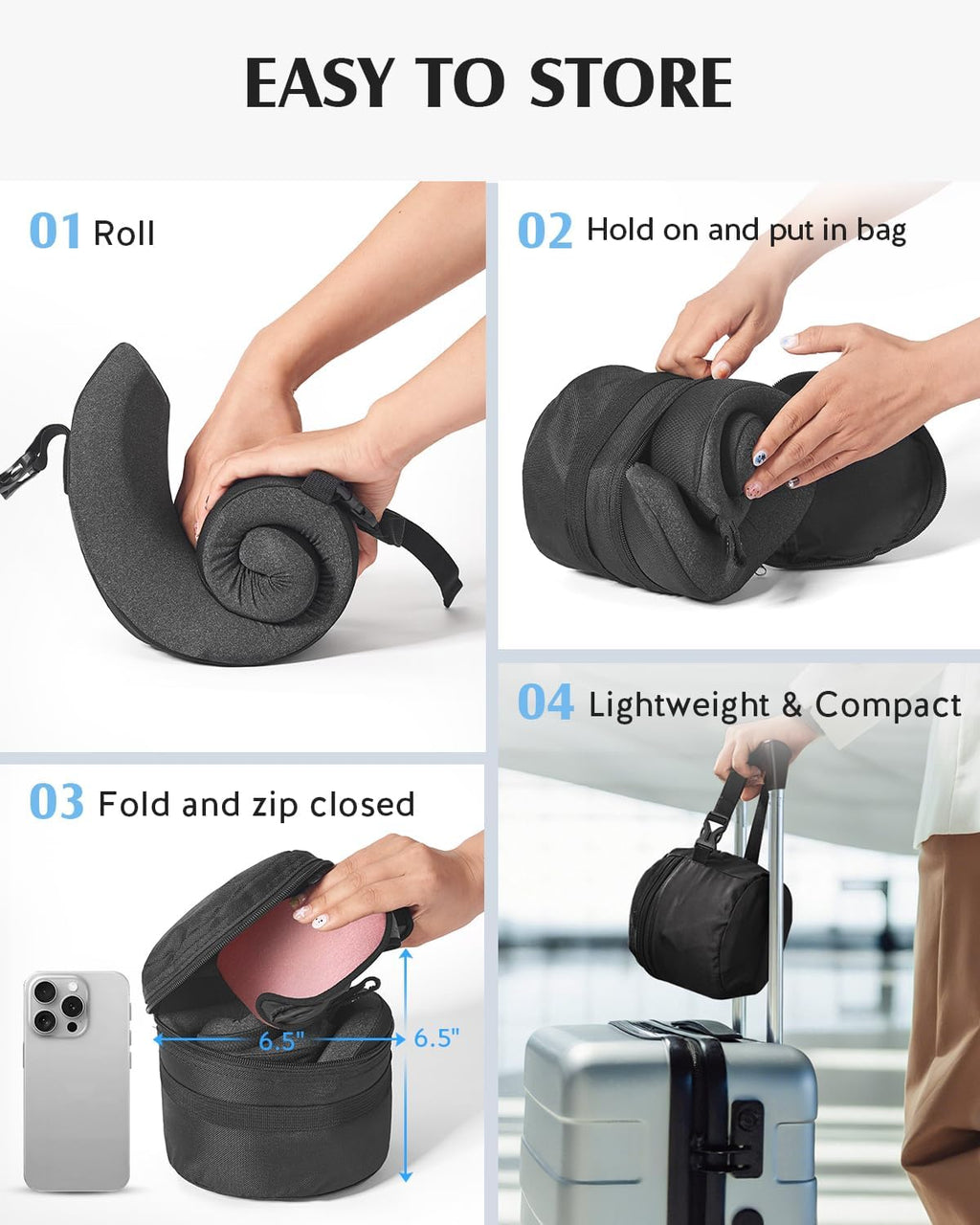 YFONG Travel Pillow for Long Flight Airplanes, Head Strap Combo with 3D Contoured Eye Mask for Sleep, Neck Pillow for Car Trip Essential…