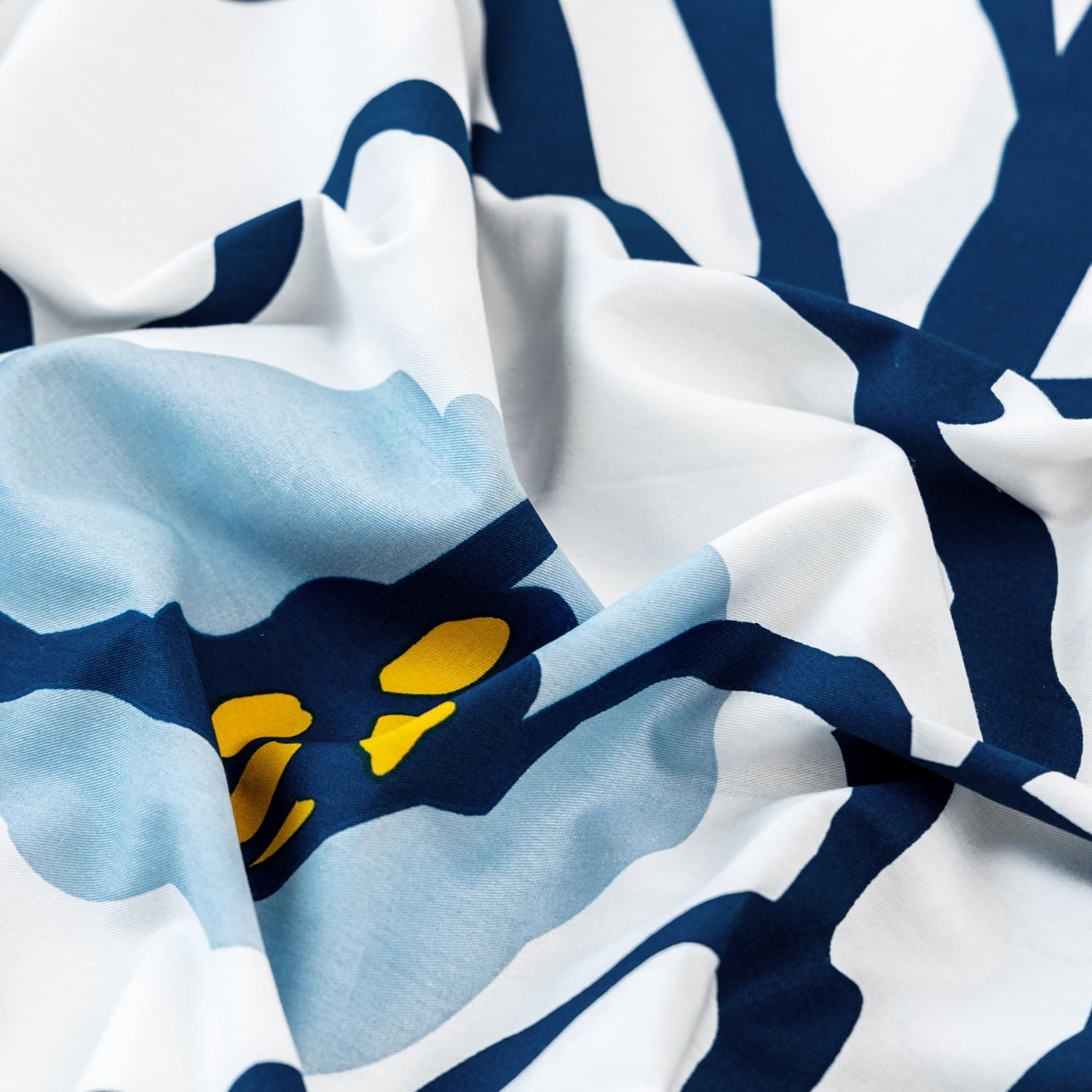 YuHeGuoJi Floral Pillow Cases Queen 100% Cotton Blue White Pillowcases Set of 2 Decorative Flower Pillow Covers Abstract Botanical Pillow E…