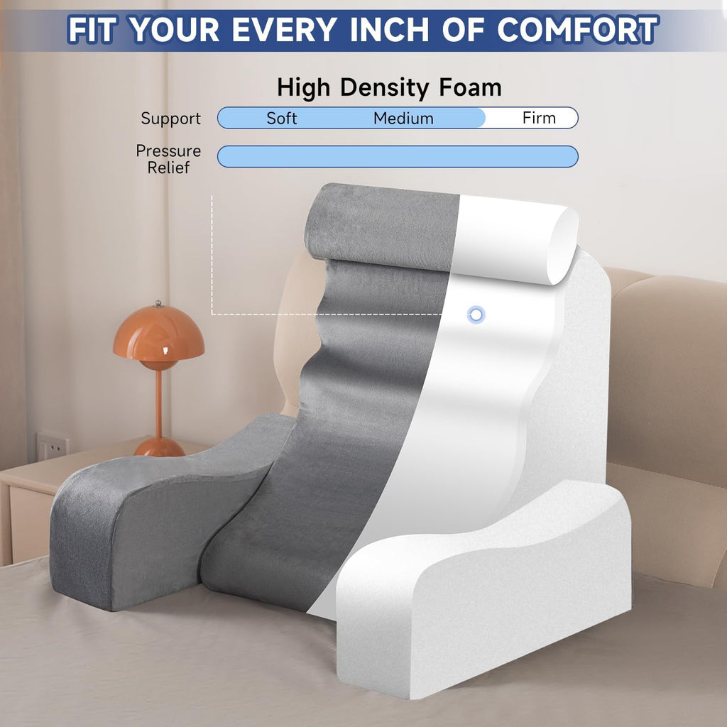 SofGlowly Reading Pillow for Sitting in Bed Adult, Back Support Pillow for Bed Sitting up with Arm Rest, Bed Rest Pillows for Watching…