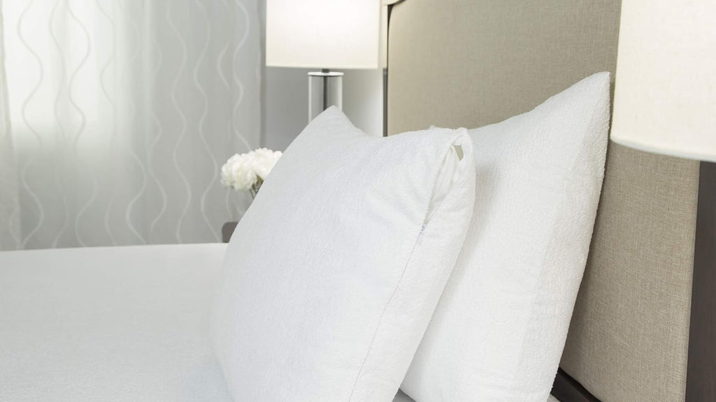 Protect-A-Bed Cotton Terry Pillow Protector, Zippered, Waterproof, 1-Pack, Queen Size Cotton White