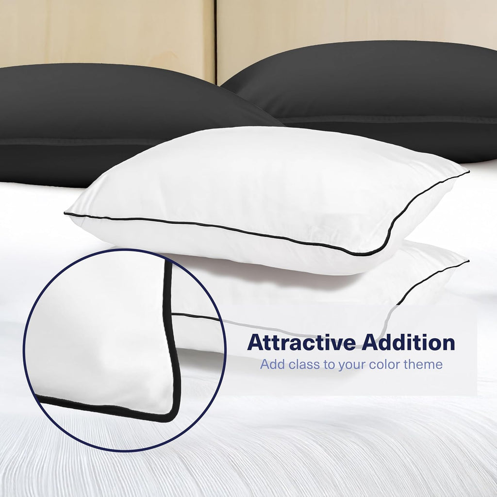 KickoffHome Kickoff Viscose Bamboo Pillowcase, King, Set of 2, 100% Organic Hidden Zippered Viscose Bamboo Pillow Case King Size, Cooling P…