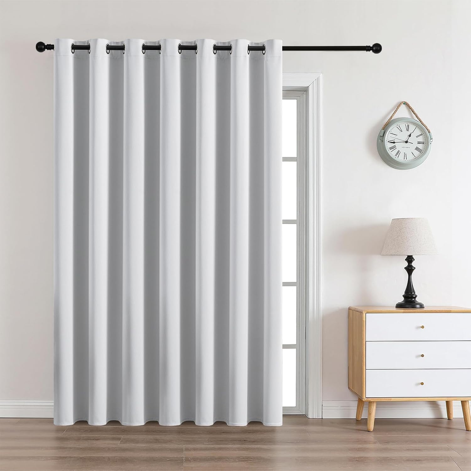 CUCRAF Custom Silver Grey Blackout Curtains 1 Panel Set, Thermal Insulated Grommet Room Darkening Curtain for Living Room Bedroom, Light…