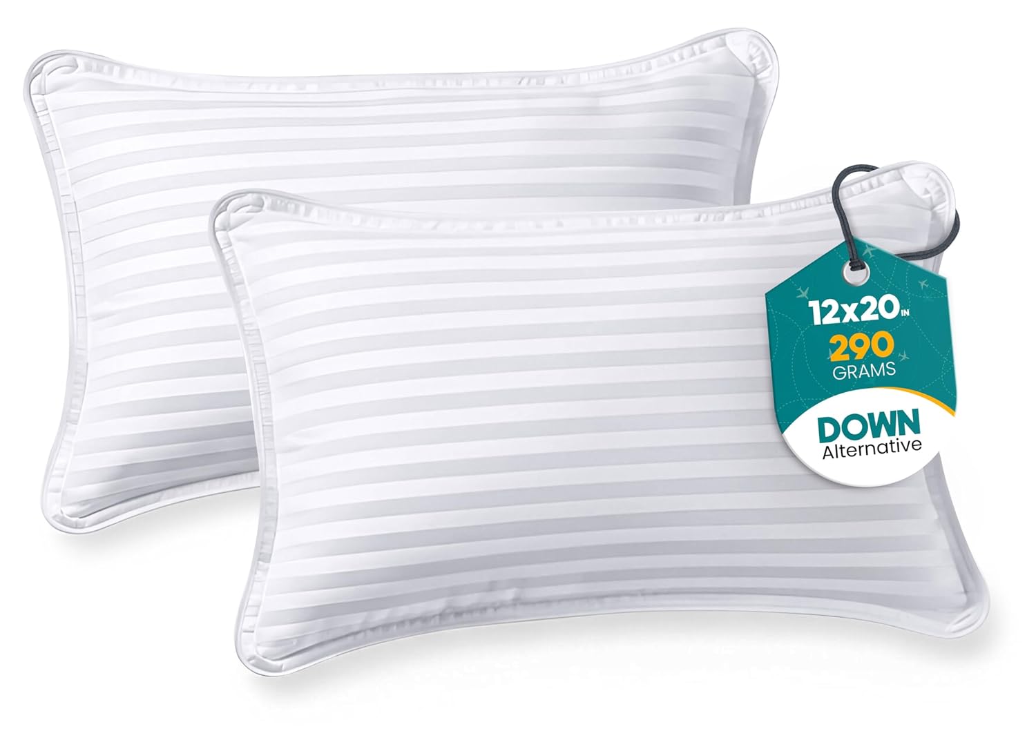 Utopiabedding Utopia Bedding Travel Pillow for Airplane, Car and Toddlers (White, 2 Pack), Neck Support for Travelling, Down Alternative Fi…