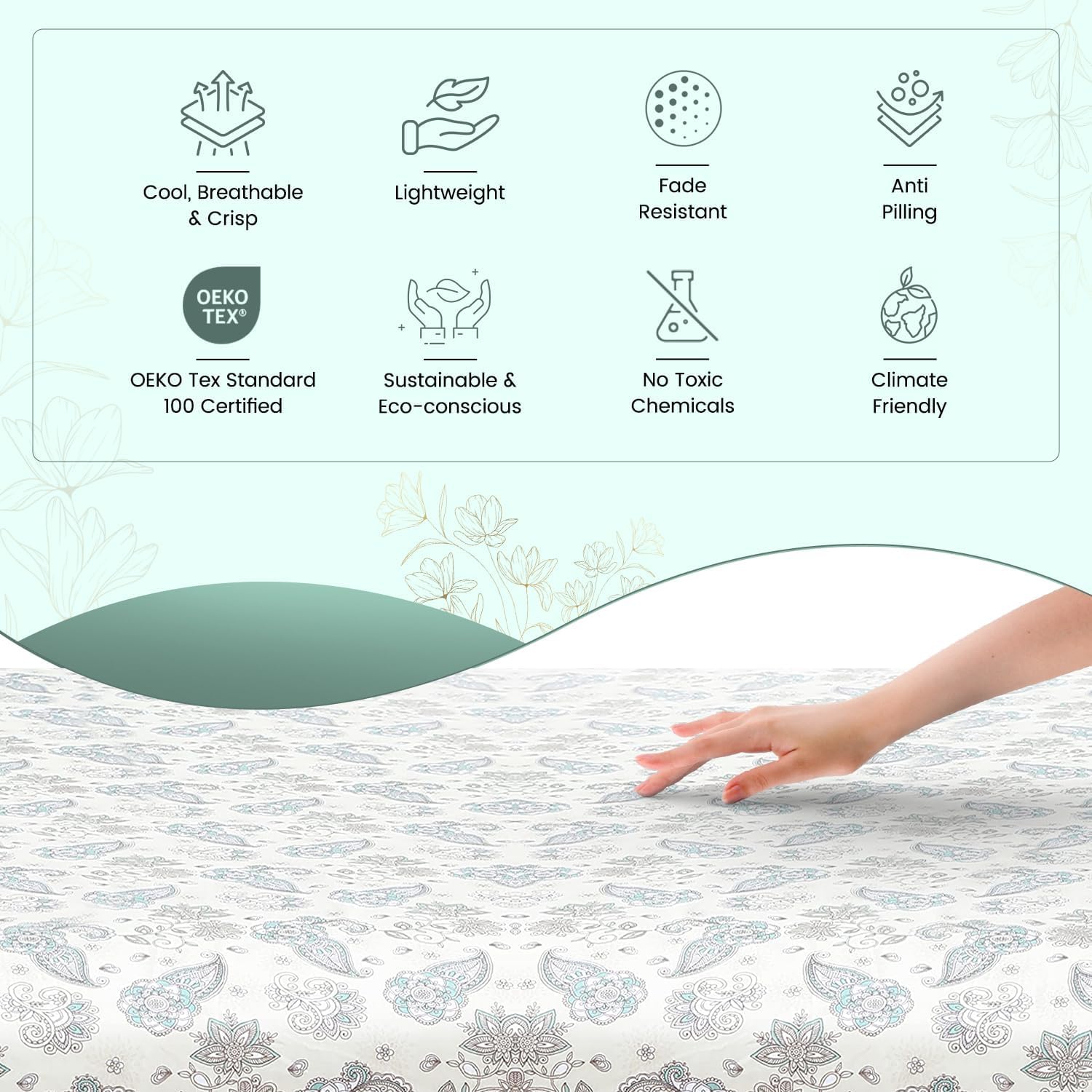 Featherstitchnewyork Feather & Stitch Softest 100% Cotton Sheets, 300 Thread Count Percale Weave Bedding, 16" Deep Pocket, Cooling Sheets,…