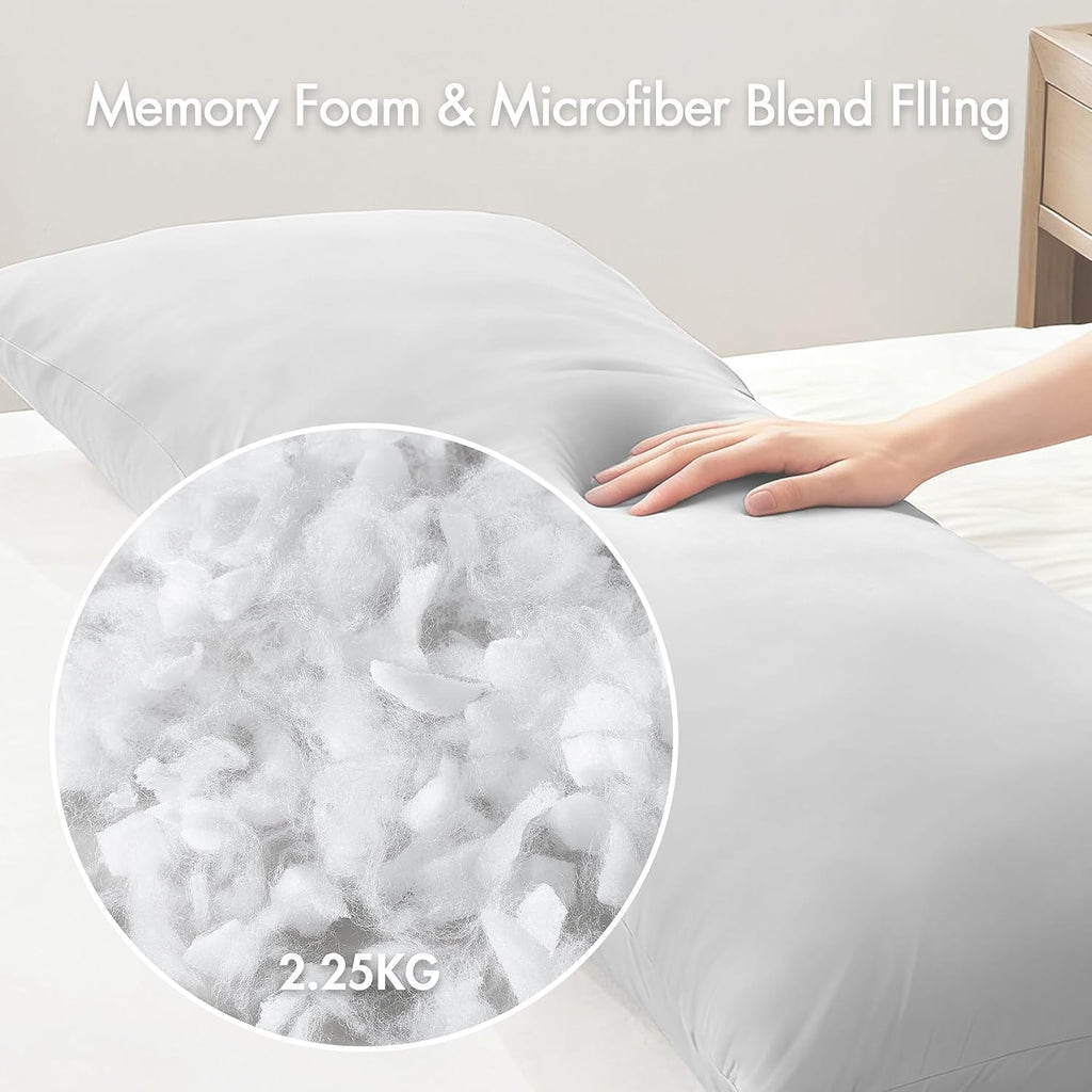 Madisonpark Madison Park Cooling Body Pillow for Side Sleepers & Hot Sleepers, 20"x54" Full Body Pillow with Memory Foam Fill, Pregnancy &…