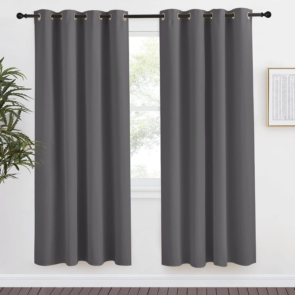 NICETOWN Grey Blackout Curtain 78 inch Long, W55 x L78, 1 Panel, Thermal Insulated Window Treatment with Grommet Room Darkening Thermal…