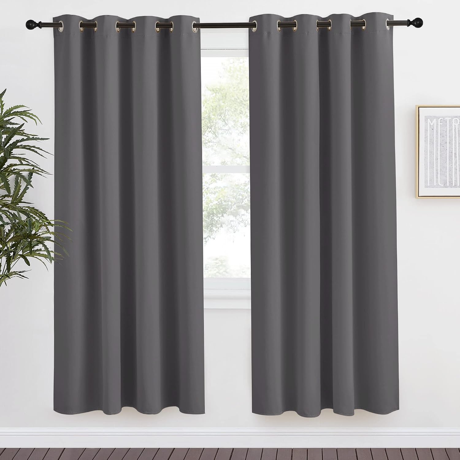 NICETOWN Grey Blackout Curtain 78 inch Long, W55 x L78, 1 Panel, Thermal Insulated Window Treatment with Grommet Room Darkening Thermal…