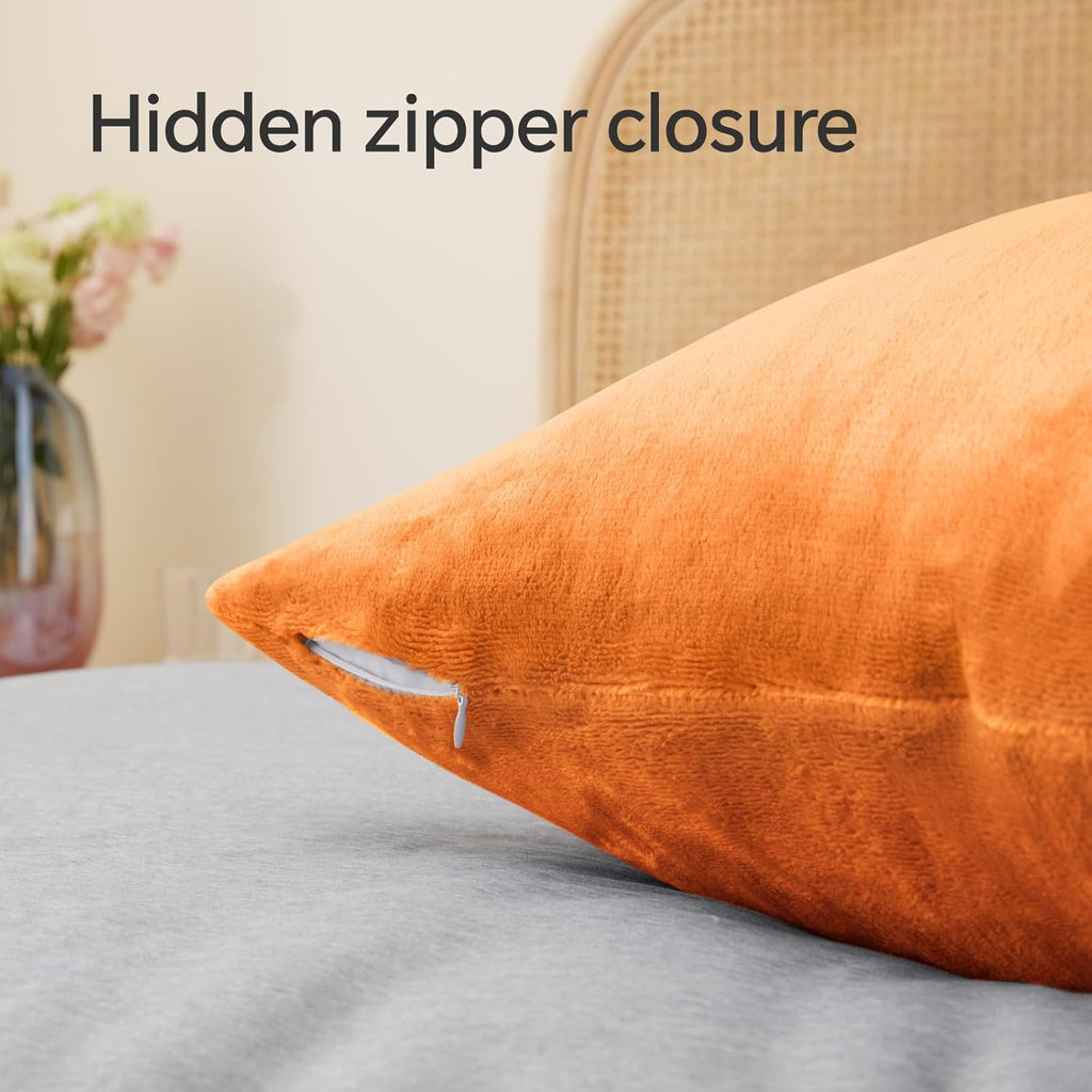 Bedelite Flannel Pillow Cases Queen Size Set of 2, Super Soft Fleece Pillowcases with Zipper for Bedroom, Sofa, Luxury Cozy Fuzzy Velvet Pi…