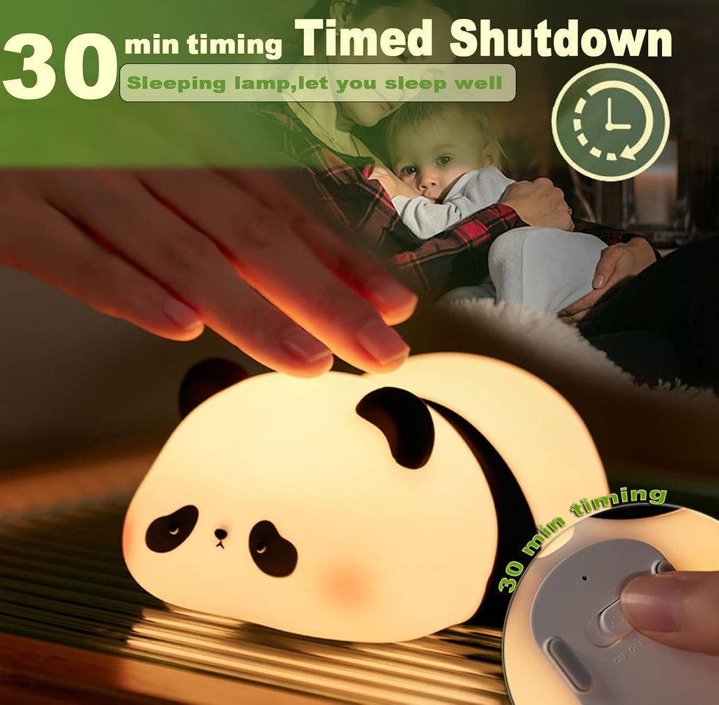 DREAMING MY DREAM Cute Panda Night Light, LED Squishy Novelty Animal Night Lamp, 3 Level Dimmable Nursery Nightlight for Breastfeeding…