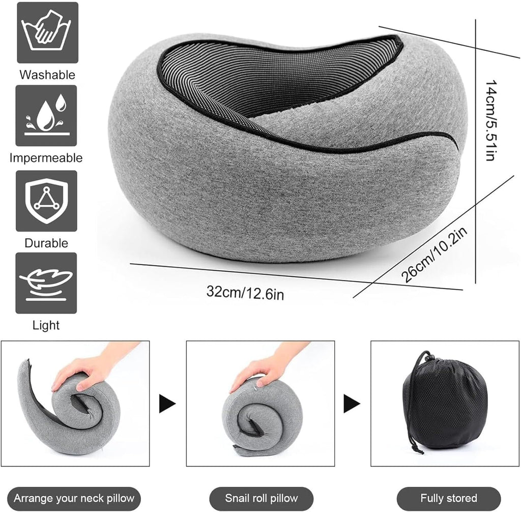 Weershun Travel Pillow for Airplanes, 2026 Memory Foam Neck Pillow with Chin Wrap for Traveling, Suitable for Airplanes, Offices and Cars (…