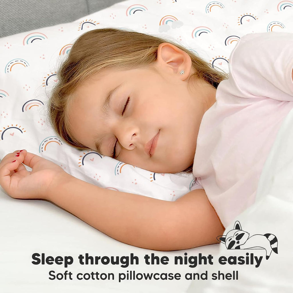 Toddler Pillow with Pillowcase - 13x18 My Little Dreamy Kids Travel Bed Pillows for Sleeping, Organic Cotton Small Pillowcase, Soft &…