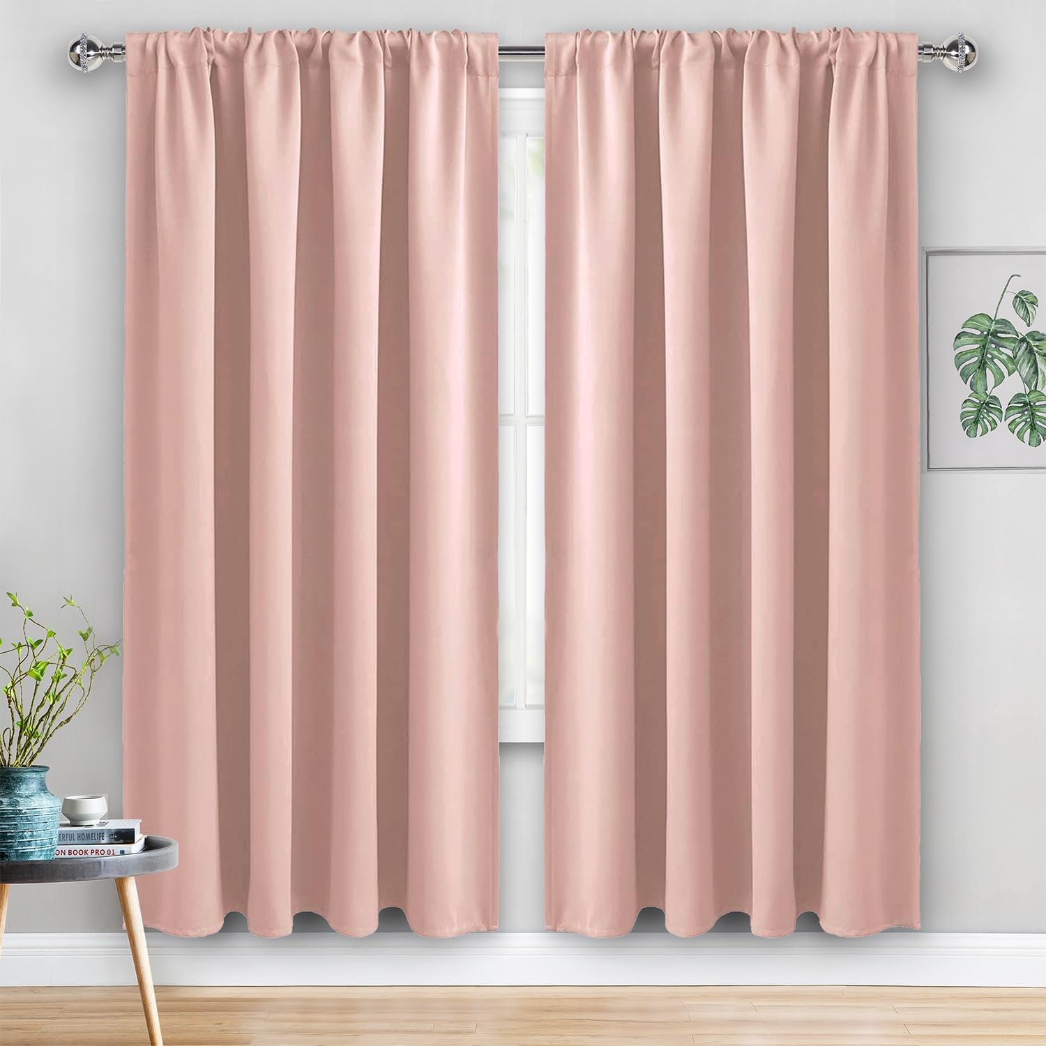 Jiuzhen Blackout Curtains for Bedroom - 60 Inch Extra Wide Thermal Insulated Room Darkening Privacy Soundproof Curtains for Living Room/Dor…