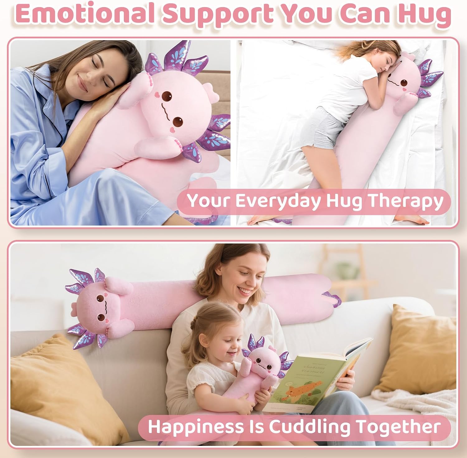 Mewaii Artist-Designed Ultra Soft Plush Long Body Pillow, Extra Stuffing for Comfort, Premium Quality Stuffed Animal Gift for Girlfriend…
