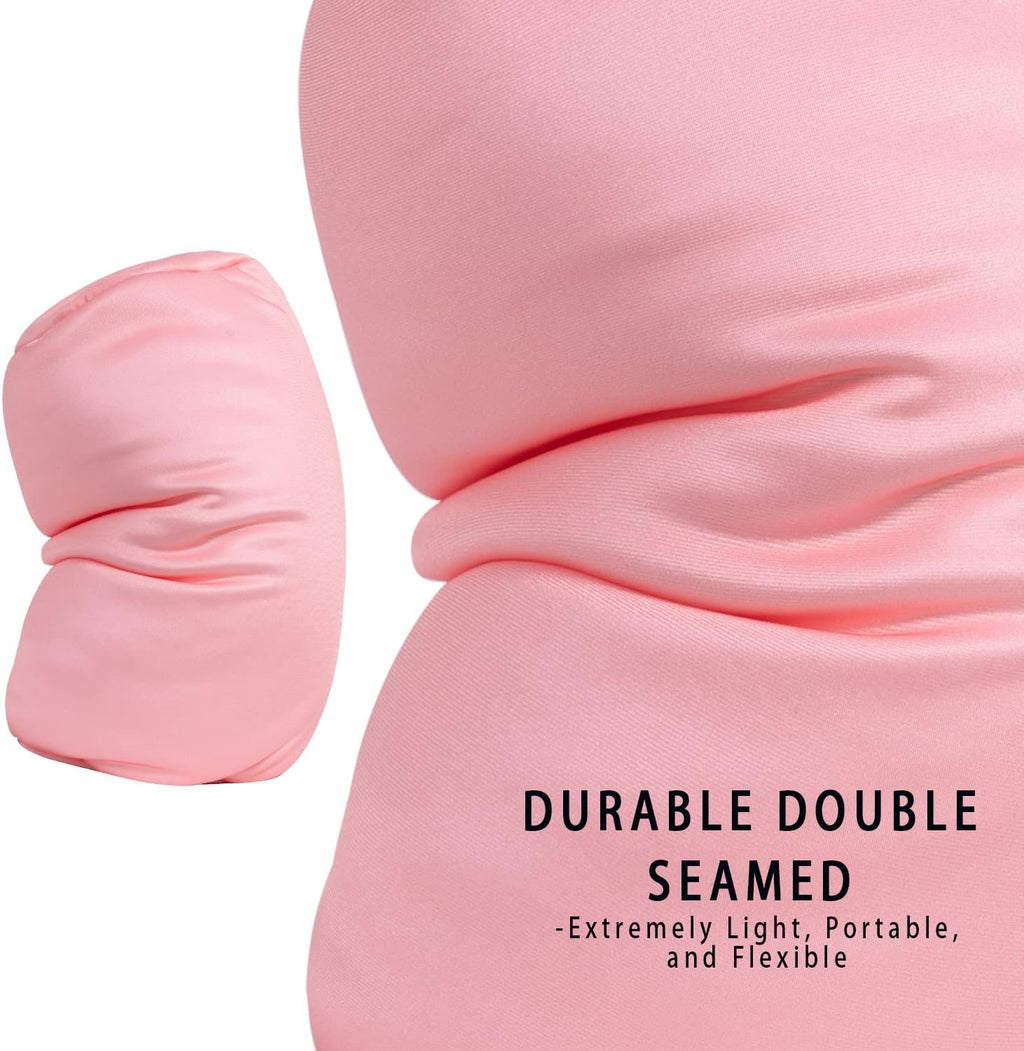 Squish Bean Bed Microbead Pillow Bolster Tube Body Pillow Smooth Cool Touch Fabric Neck & Back Support Throw Travel Pillow Fun Colors…