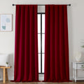 Simplebrand Red Blackout Curtains for Bedroom 96 Inches Long 2 Panels, Solid Thermal Insulated, Energy Saving Living Room Window Treatment…