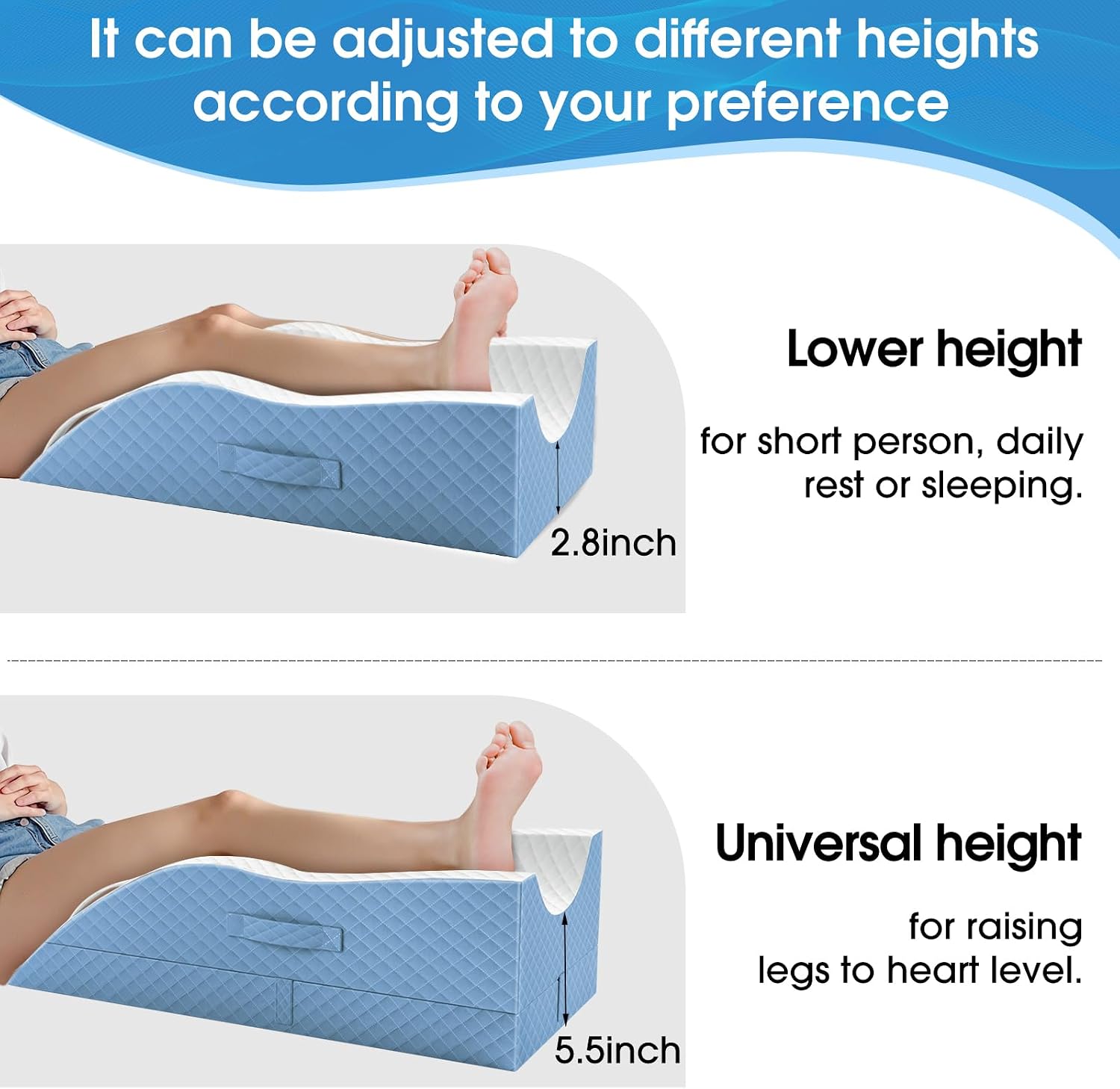 TranquilRelax TranquilRelax Elevation Pillows for Leg After Surgery, Memory Foam Adjustable Wedge Pillow for Injury or Rest, Ankle P…