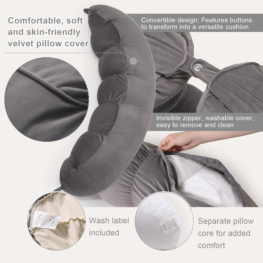 Peallow(Pat. Pend) – Long Round Body Pillow for Adults, Bolster Pillow for Sleeping, Soft and Supportive Pillow for Sleeping & Lumbar…