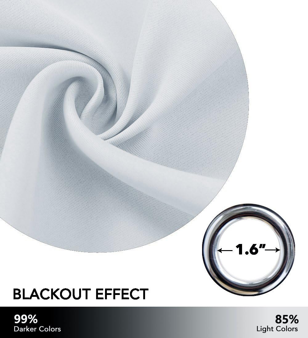 NICETOWN Room Darkening Curtain - Window Treatment Thermal Insulated Grommet Room Darkening Curtain/Drape for Bedroom (Cloud Grey, 1…