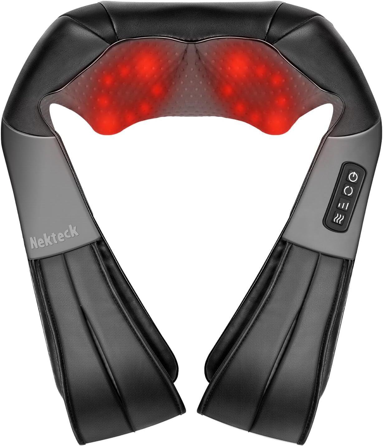 Nekteck Shiatsu Neck Massager with Heat for Deep Tissue, 2026 Upgraded 3D Back Shoulder Kneading Massage Pillow, Relaxation Gifts for Mom D…
