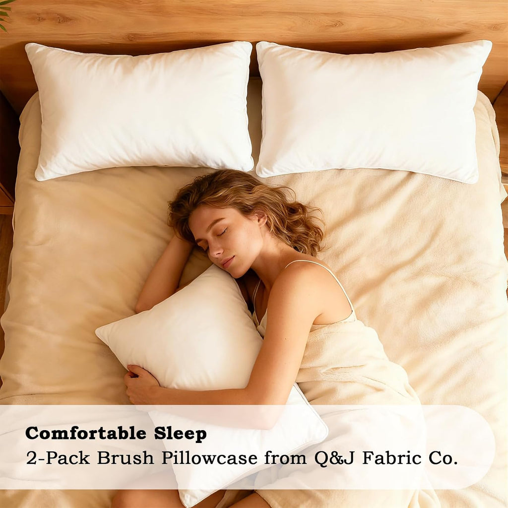 QJFabricCO Q&J Fabric Co. Queen Pillow Cases Set of 2, Brushed Microfiber Pillowcases, Soft, Wrinkle-Free, Fade-Resistant, Pillow Cases Envelope…