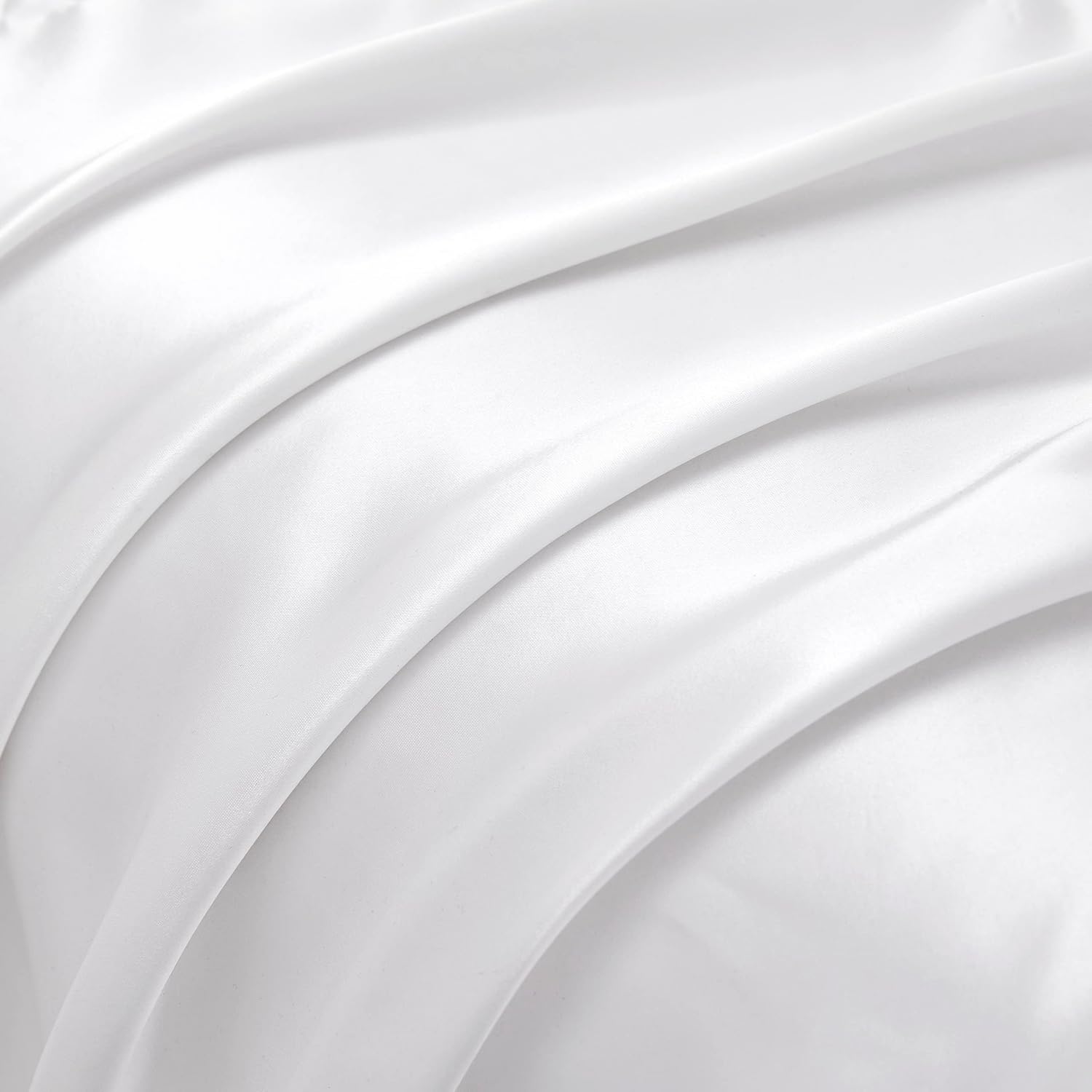 HommxJF White Satin Pillowcase Standard Set of 2 with Envelope Closure, White Silk Pillowcase for Hair and Skin (20x26) White