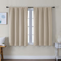 Simplebrand Ava Biscotti Beige Short Blackout Curtains for Bedroom 45 Inches Long 2 Panels Set, Solid Thermal Insulated, Energy Saving Wind…