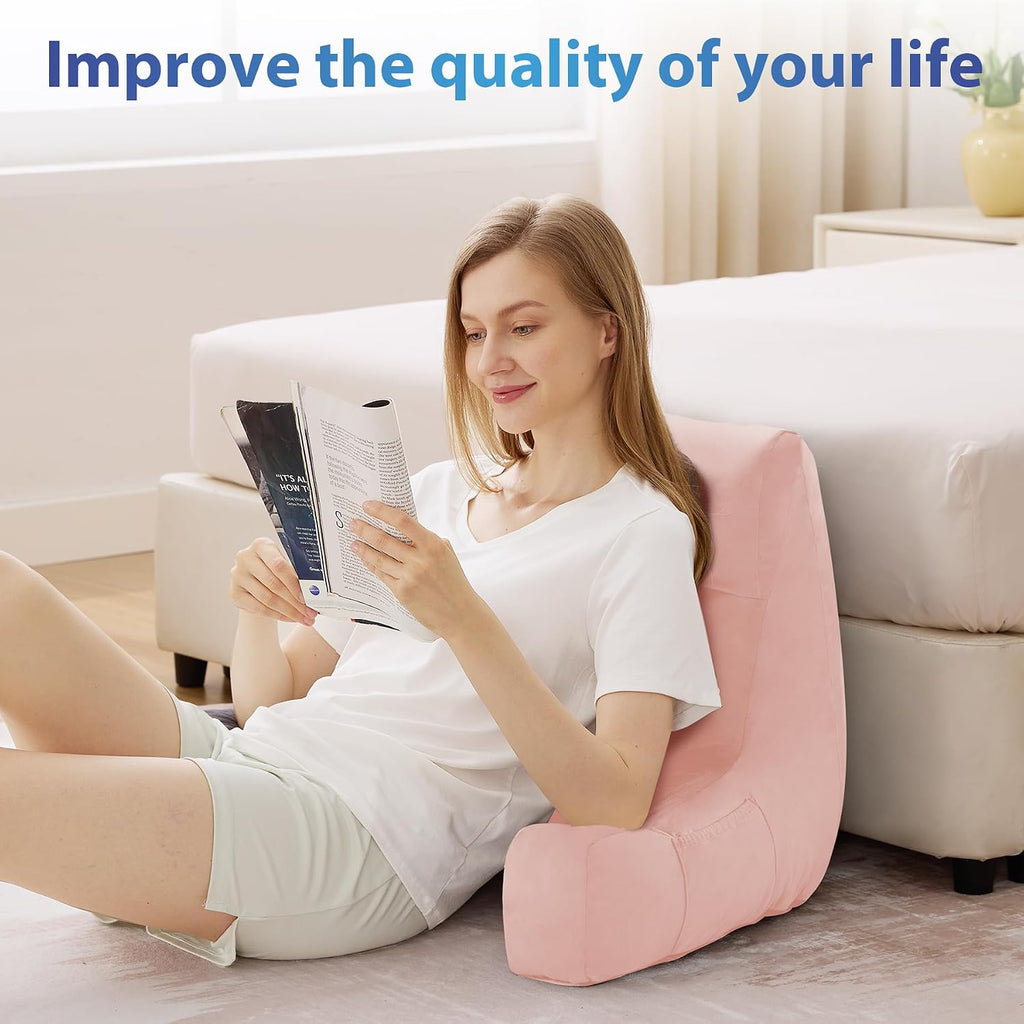 Ipynbap Back Pillow for Bed Sitting up, Reading Pillow for Sitting in Bed Adult, Back Support Pillow, Memory Foam Sit up Lounge Backrest Pi…