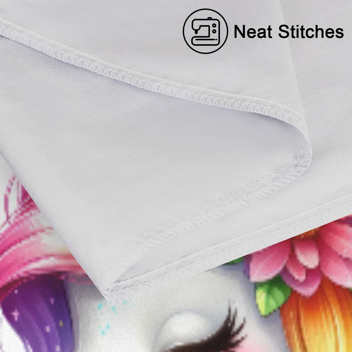 Satin Pillowcase for Hair and Skin Flower Rainbow Unicorn Soft Silk Pillow Case with Envelope Closure Cooling Pillow Cases Slip Standard…
