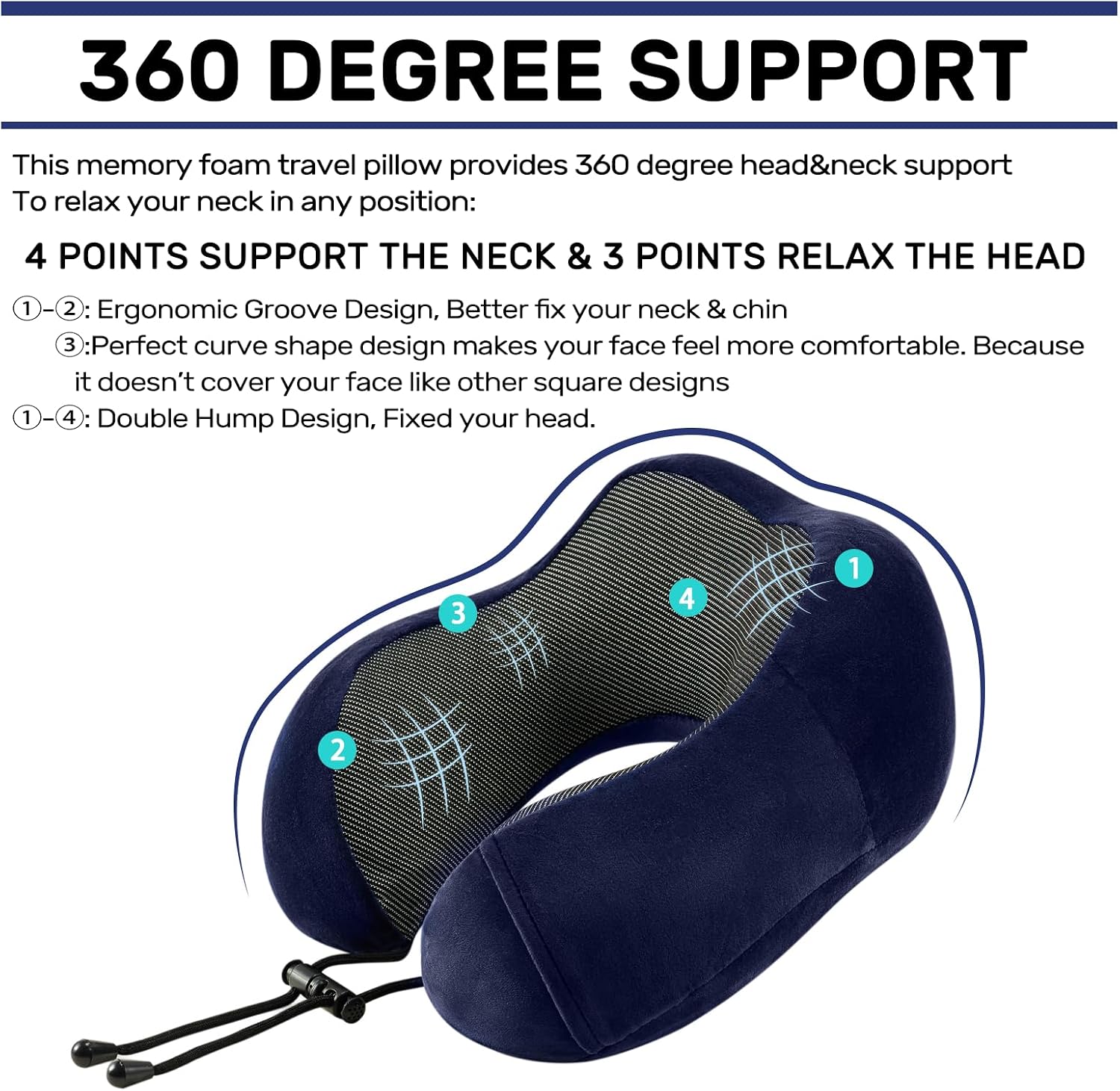 Urnexttour Travel Pillow for Airplane-2 Pack Memory Foam Neck Pillows, Soft Support Travel Essentials for Travelling, Sleeping Rest, Car, T…