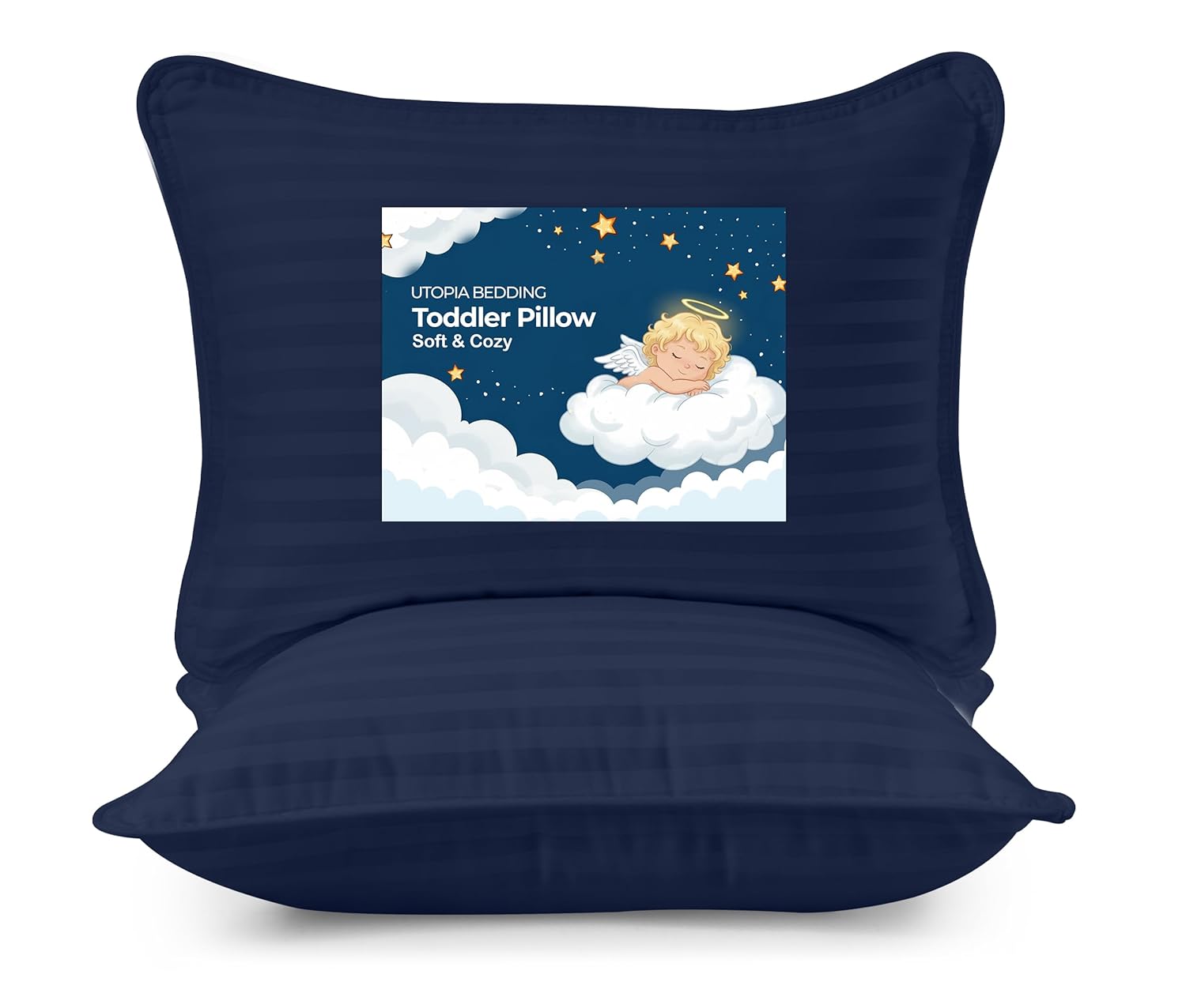 Utopiabedding Utopia Bedding Toddler Pillow (Navy Blue, 2 Pack), 13x18 Small Kids Pillow for Sleeping, Soft and Breathable Cotton Blend She…
