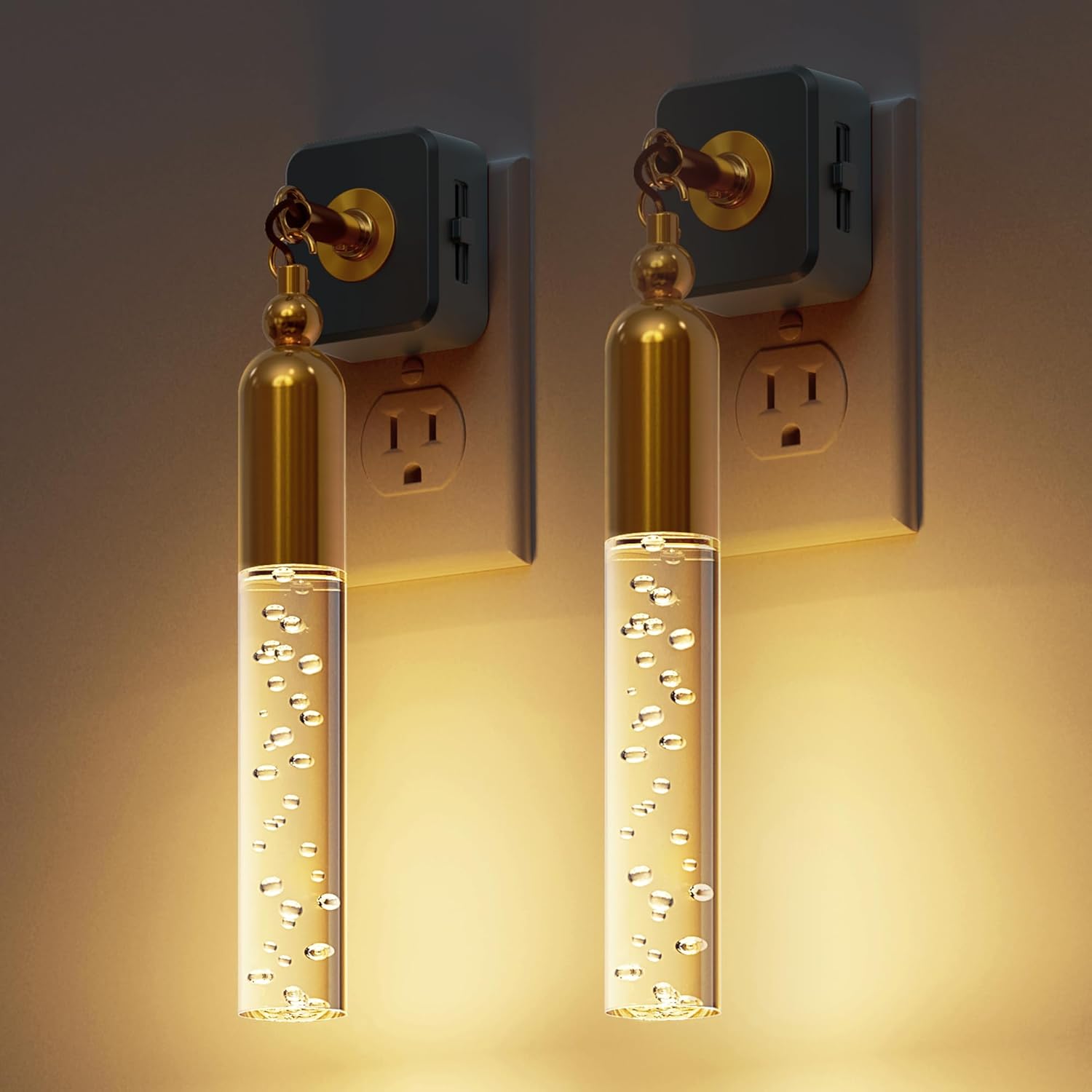 L LOHAS LED Night Lights Plug into Wall, 2 Pack Dimmable Night Light 0-100LM, Rotating Night Lights with Light Sensor, 3000K Soft Light…
