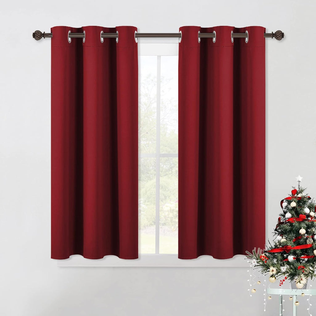 NICETOWN Christmas Window Curtains Blackout Drapes, Thermal Insulated Solid Grommet Blackout Curtains/Draperies for Living Room (One…