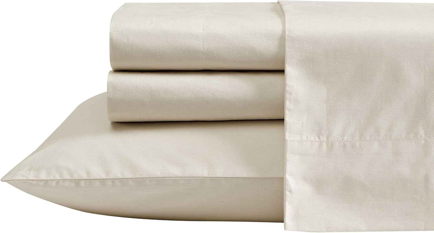 Nautica Full Bed Sheets, Lightweight Cotton Percale Bedding Set with Matching Pillowcases, Crisp & Cool, Oeko-Tex Certified (Bayview Solid…