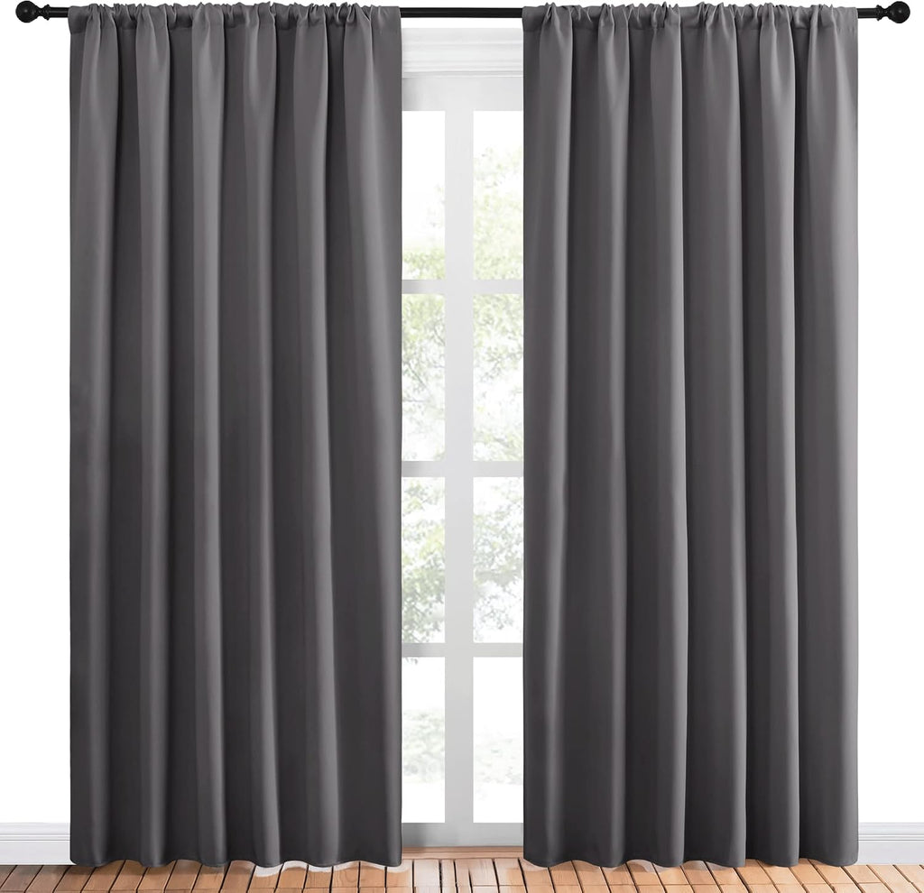NICETOWN Blackout Curtain Panels for Window - Thermal Insulated Rod Pocket Blackout Drapes/Draperies for Dining Room (2 Panels, W70 x L84…