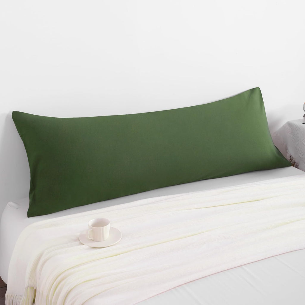 Ntbay Body Pillowcase - Brushed Microfiber 20x54 Pillowcase - Soft, Wrinkle-Free, Fade-Resistant, Stain-Resistant, Olive Green Body Pillow…