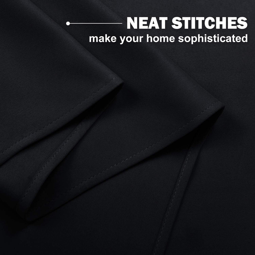 NICETOWN Black Small Window Curtains - Thermal Insulated Home Decor Blackout Grommet Halloween Curtains Drapes for Cafe, Kitchen, Laundry…