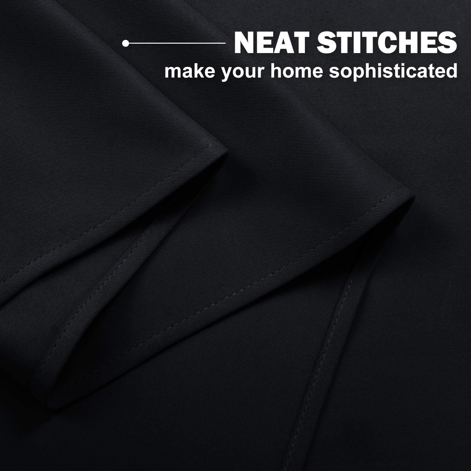 NICETOWN Black Small Window Curtains - Thermal Insulated Home Decor Blackout Grommet Halloween Curtains Drapes for Cafe, Kitchen, Laundry…