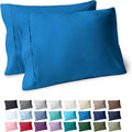 BareHome Bare Home Microfiber Pillow Cases - King Size Set of 2 - Cooling Pillowcases - Double Brushed - Medium Blue Pillowcases 2 Pack - E…