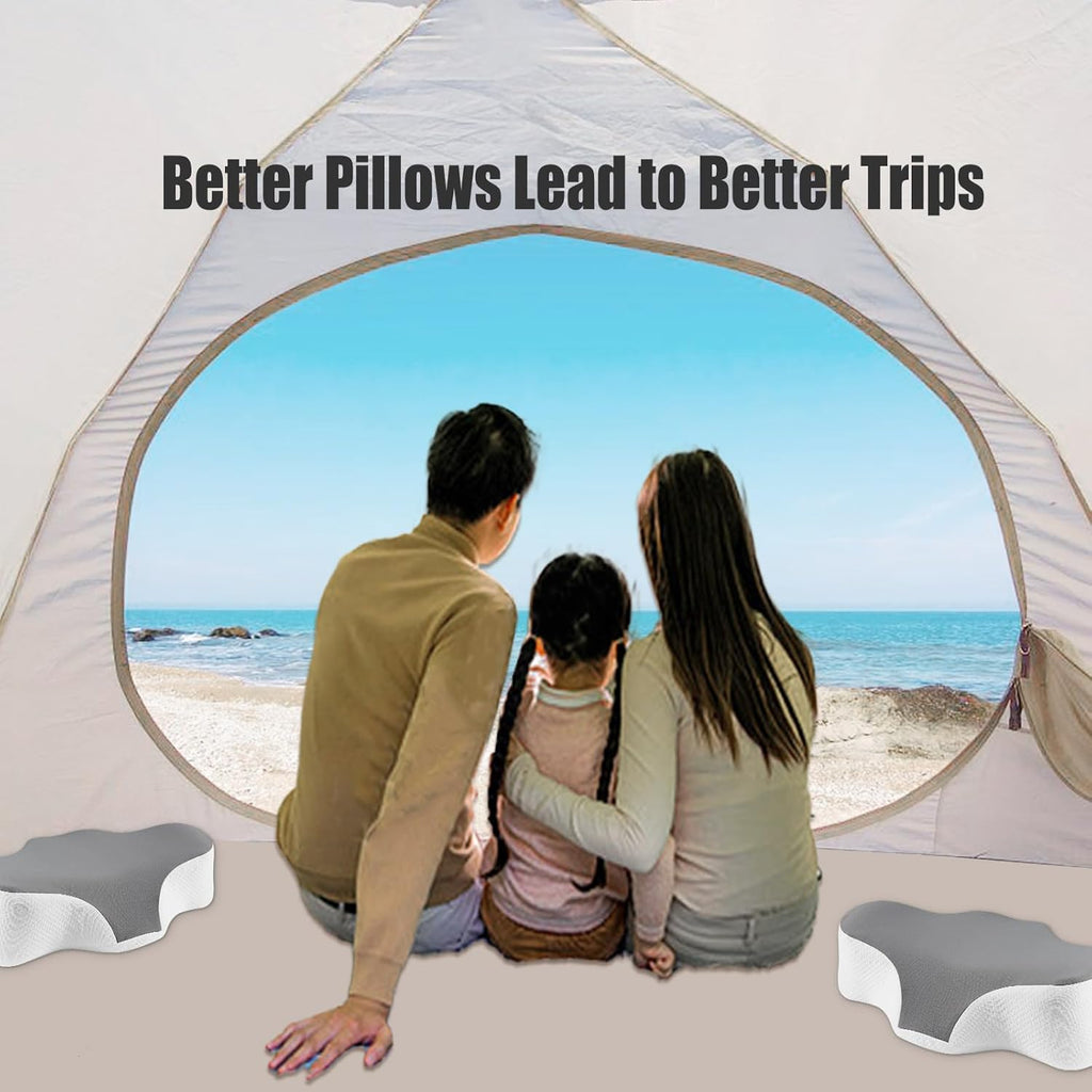 Bespilow Travel Cervical Pillow for Sleeping, Small Memory Foam Neck Pillow with Cooling Washable Cover, Compact Ergonomic Neck Support…