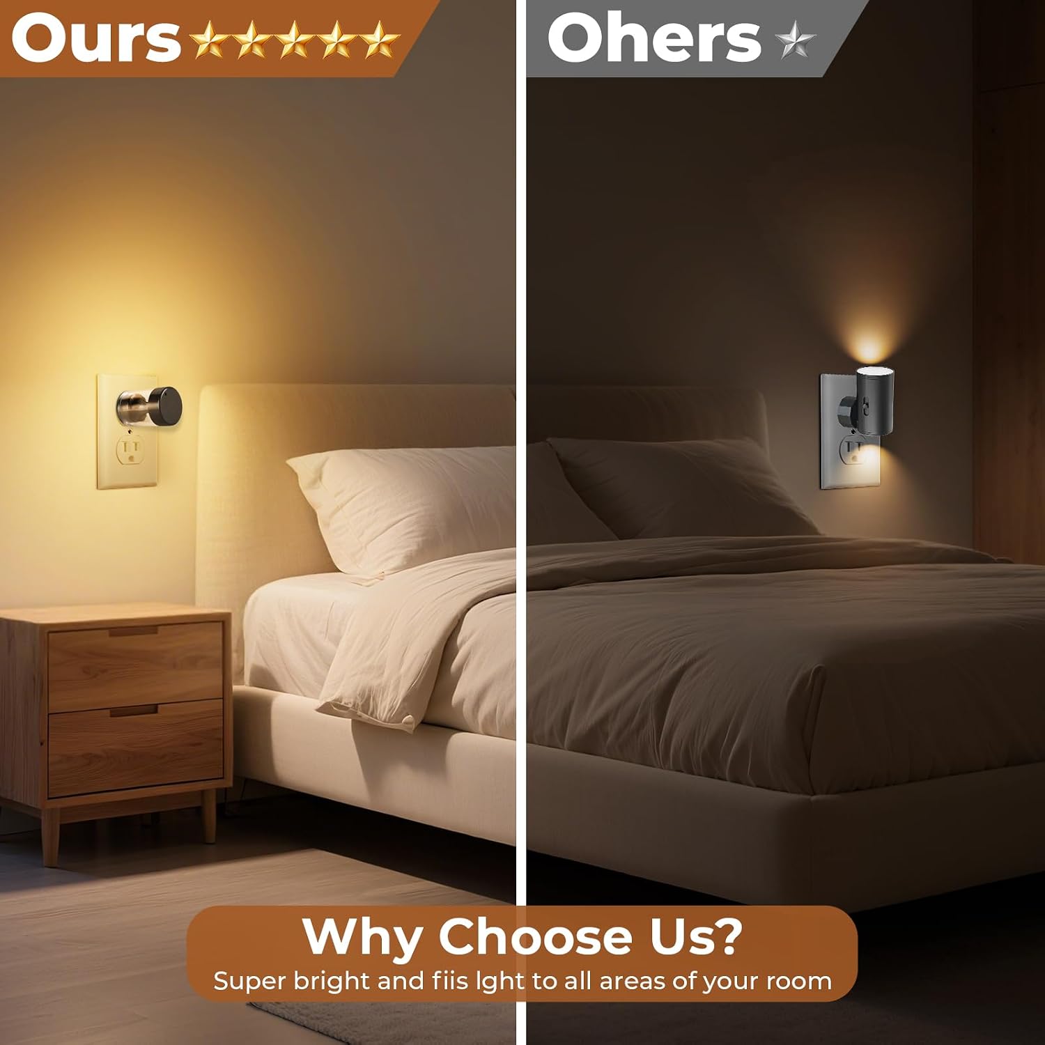Geplad Dimmable LED Night Light Plug in Wall, Touch Control & 3-Color Temperature (3000K-5000K) Nightlight with Dusk to Dawn Sensor, IP65 W…
