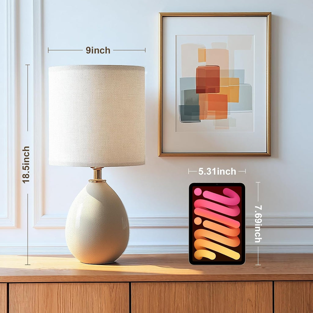 Dawnwake 18.5" Table Lamps Set of 2 for Living Room Bedroom, Bedside Lamps for Night Stands, Desk Nightstand Lamp Dimmable, Modern Linen…