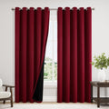 ChrisDowa 100% Blackout Curtains 84 inch Long for Bedroom with Black Liner, Extra Wide 2 Thick Layers Total Blackout Thermal Insulated Grom…