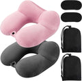 Sintuff 2 Pack Inflatable Travel Pillow for Airplanes Inflatable Neck Flight Pillows with Compact Bag and Blindfold for Traveling…