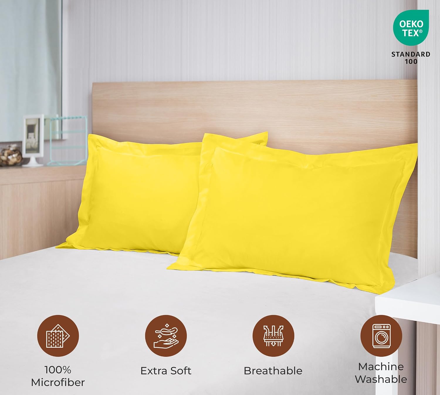 Royalelinens Royale Linens Pillow Shams 2 Pack Euro Size 26x26 Inch - Brushed 1800 Microfiber - Bed Pillow Shams, Wrinkle Resistant Super S…