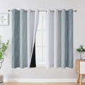 Estelartextiler Estelar Textiler Stone Blue and Greyish White Blackout Curtains 54 Inch Length, Light Blocking Gradient Grommet Drapes for…