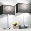 21" Touch Bedside lamps with 2 USB & AC Outlets, 3-Way Dimmable Bedside Table Lamps Set of 2 for Bedroom Living Room Office Reading…
