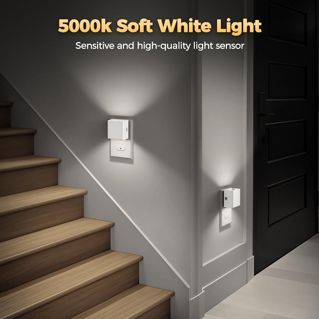DORESshop LED Night Lights Plug into Wall [2 Pack], Plug in Nightlight, 3 Level Brightness Adjustable Night Light, Dusk to Dawn Sensor…