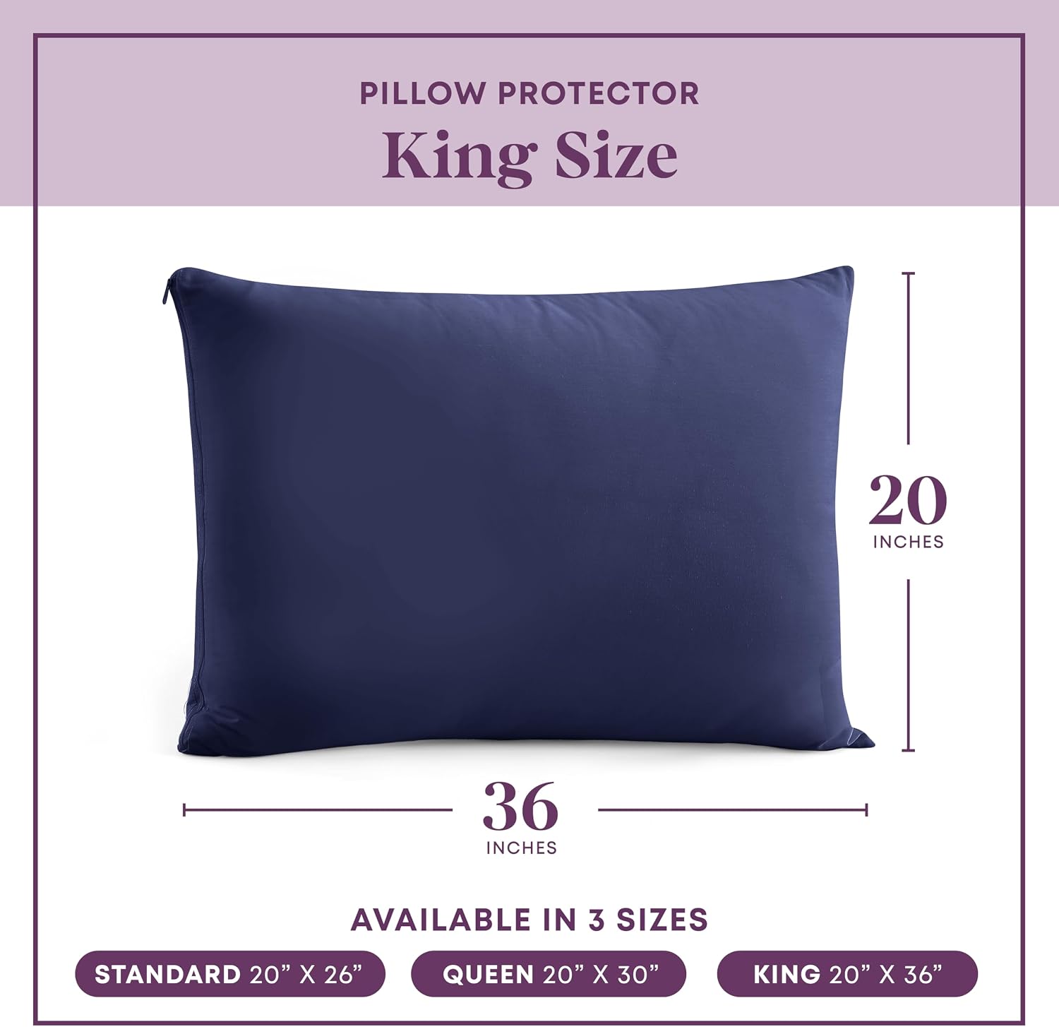 CirclesHome Pillow Covers with Zipper King Size - 2 Pack - 100% Cotton Soft and Breathable Pillow Protectors - Protects Pillows from…
