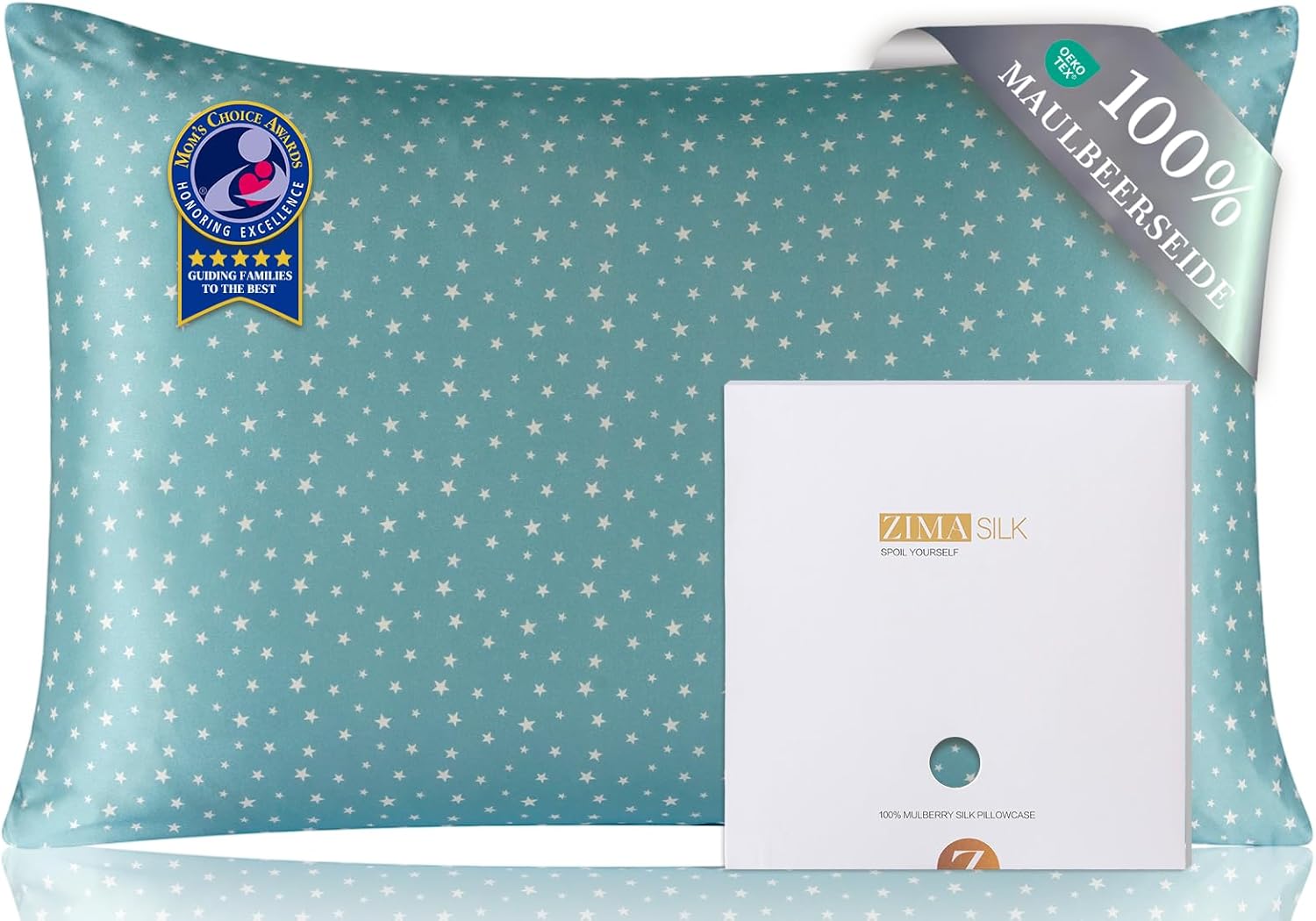 ZIMASILK 100% Pure Mulberry Silk Pillow Cases for Hair and Skin, Soft, Hypoallergenic & Smooth, Both Sides Grade 6A Silk, with Hidden…